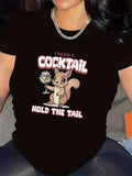 Women's T-Shirt I Need A Cocktail Cartoon Squirrel Holding A Fancy Glass