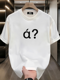 Men's T-Shirt Simple Bold Accent Black Question Mark Letter