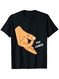 Men's T-Shirt You Looked Playful Cartoon Hand Gesture With Bright Orange Color