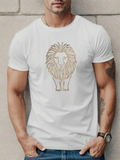 Men's T-Shirt Handdrawn Ink Lines With Warm Gentle Expression Lion