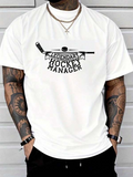 Men's T-Shirt Legendary Hockey Manager With Crossed Sticks Simple Banner Print