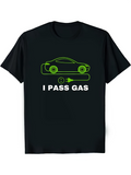 Men's T-Shirt I Pass Gas Neon Green Outline Car With Playful Arrow Electric Vehicle