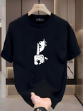 Men's T-Shirt Minimalist Hand Gesture Silhouette With Whispering Quiet Face