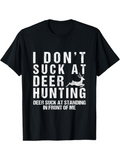 Men's T-Shirt Bold Statement With White Text And Jumping Deer Silhouette T Shirt
