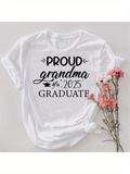 Men's T-Shirt Proud Grandma 2025 Graduate With Simple Elegant Script Lettering