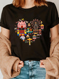 Women's T-Shirt Colorful Festive Decorations With Circus Tent Ferris Wheel And Elephant