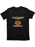 Men's T-Shirt What Do You Get If You Divide A Pumpkins Circumference By Its Diameter Pumpkin Pi With Orange Cartoon Fruit Illustration