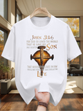 Men's T-Shirt John 316 Golden Sunlight Cross With Religious Quote And Radiant Rays