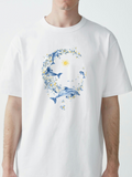 Men's T-Shirt Vibrant Ocean Life With Gentle Dolphins Under Soft Sunlight Dolphin