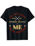 Men's T-Shirt No Weapon Formed Against Me Shall Prosper With Swords And Shield Motif