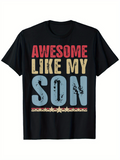 Men's T-Shirt Awesome Like My Son Vintage Textured Colors Star Pattern Tee