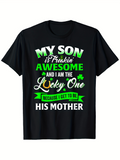 Men's T-Shirt My Son Awesome Lucky One Clover Leaves Mother