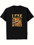 Men's T-Shirt I Pee In Pools Swimming Capybara With Fruit Relaxing