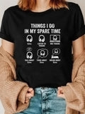Women's T-Shirt Things I Do In My Spare Time Listening Dreaming And Talking About Kpop Singers