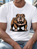 Men's T-Shirt Urban Street With Cartoon English Bulldog Illustration Bulldog