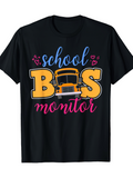 Men's T-Shirt Colorful Handwritten School Bus Surrounded By Hearts And Playful Letters