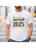 Men's T-Shirt Proud Brother Of A 2025 Graduate Script Letters With Graduation Cap Design