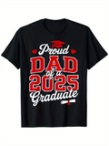 Men's T-Shirt Proud Dad Of A Graduate With Red Cap Hearts And Diploma