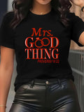 Women's T-Shirt Mrs Good Thing Proverbs Verse With Wedding Rings Graphic Thing