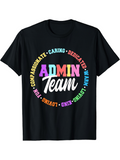 Men's T-Shirt Admin Team Colorful Motivational Words Around Bold Lettering Team