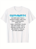 Men's T-Shirt Swimmers Kicks Flips Sets Yards Breath Challenge Swimmer