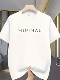 Men's T-Shirt Minimal Modern Geometric Style Typography With White Cotton T Shirt