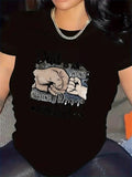 Women's T-Shirt Fist Bump Hands In Gentle Embrace Celebrating Respectful Family Bond