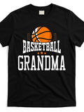 Men's T-Shirt Basketball Grandma With Orange Ball Over Sport Typography Design