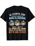 Men's T-Shirt My Fishing Spot Cartoon Fish With Sunglasses Fishermans Secret Cove