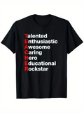 Men's T-Shirt Talented Enthusiastic Awesome Caring Hero Educational Rockstar Teacher