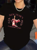 Women's T-Shirt New Years Toast With Sparkling Champagne And Festive Holiday Glasses Cocktail Club