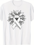 Men's T-Shirt Sunflower Ribbon With Inspirational Message For Awareness