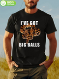 Men's T-Shirt Ive Got Big Balls Realistic Snake Coil Design Black Shirt