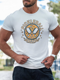 Men's T-Shirt Pickleball Dad With Colorful Paddles And Bright Yellow Ball