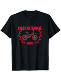 Men's T-Shirt Old School Text With Retro BMX Bicycle Surrounded By Laurel Branches