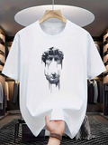 Men's T-Shirt Modern Art Face With Abstract Melting Contemporary Sculpture