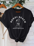 Women's T-Shirt Bondi Beach With Retro Surfboards Summer Australian Coast T Shirt