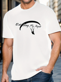 Men's T-Shirt Eat Sleep Fly Repeat Paraglider Under Sweeping Sky With Flowing Lines