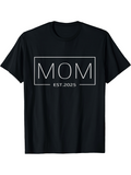 Men's T-Shirt Modern Minimalist Frame With Bold Lettering And Year Under Mom