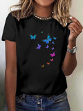 Women's T-Shirt Colorful Butterflies With Vibrant Accents Floating On Gentle Breeze Butterfly