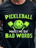 Men's T-Shirt Pickleball With Neon Paddles And A Bright Green Ball T Shirt