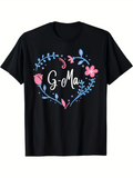 Men's T-Shirt G Ma Surrounded By Colorful Leaves And Blossoming Flowers Heart