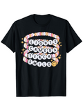 Men's T-Shirt Lights Camera Teach Smile Colorful Beaded Letters Arranged In Playful Rows