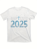 Men's T-Shirt Baptized 2025 Blue Waves With Water Cross
