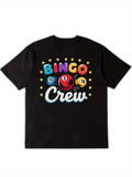 Men's T-Shirt Bingo Crew Colorful Bouncing Balls Surrounded By Yellow Stars