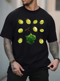 Men's T-Shirt Vivid Slices Of Lemon With Fresh Green Lettuce Centerpiece T Shirt