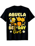 Men's T-Shirt Abuela Of The Bee Day Girl Surrounded By Flowers Smiling Bee And Honey Pot