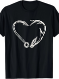 Men's T-Shirt Rustic Metal Texture With Hook Shaped Heart Design Centered On Shirt