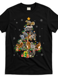Men's T-Shirt Colorful Christmas Ornaments With Squirrels Among Glittering Tree Decorations