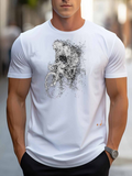 Men's T-Shirt Abstract Ink Motion Splash With Dynamic Horse Design